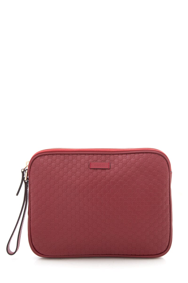 Gucci Microguccissima Red Leather Clutch Bag