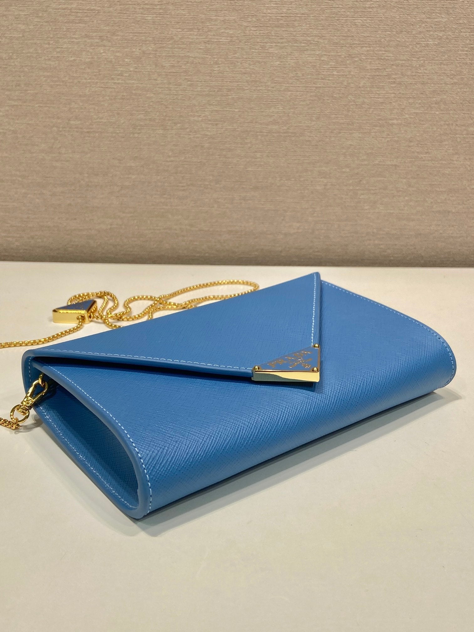 PRA Cross pattern envelope bag blue leather 341158 - Product Image 2