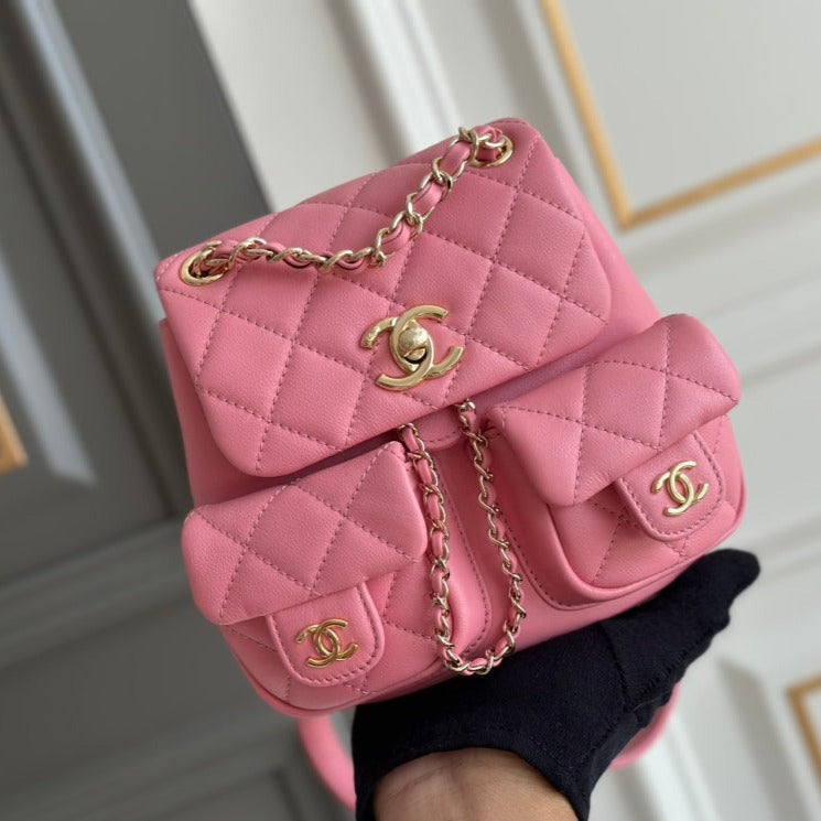 Designer Backpack pink bag – front view