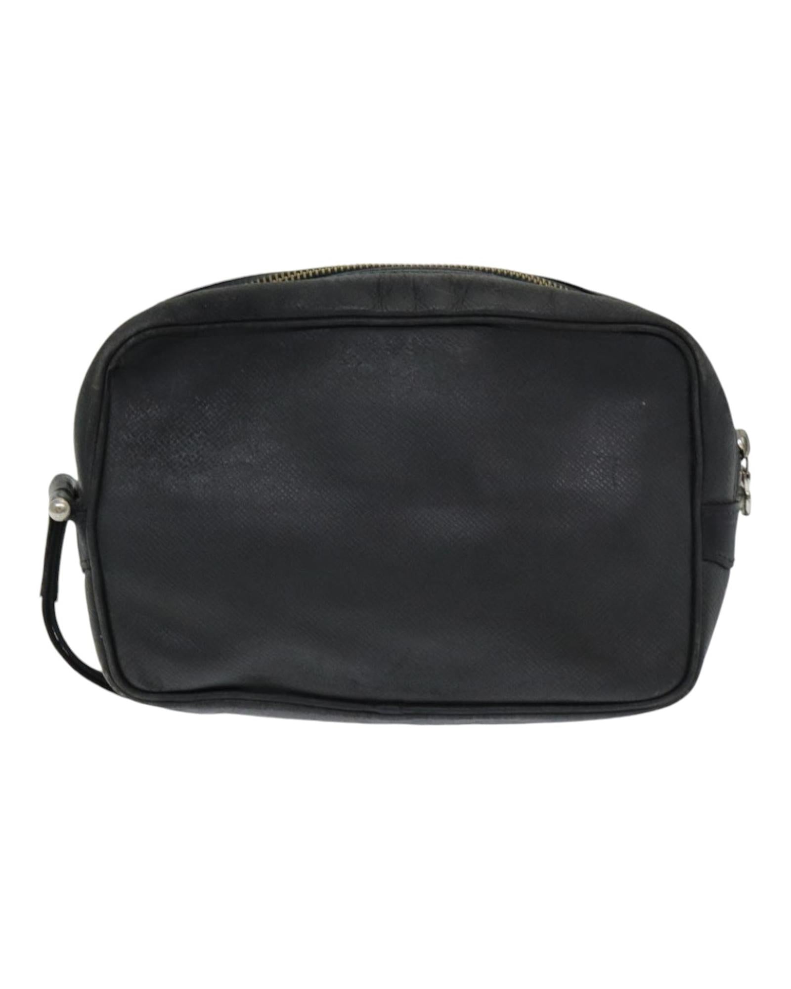 Taiga Leather Clutch Bag with Detailing
