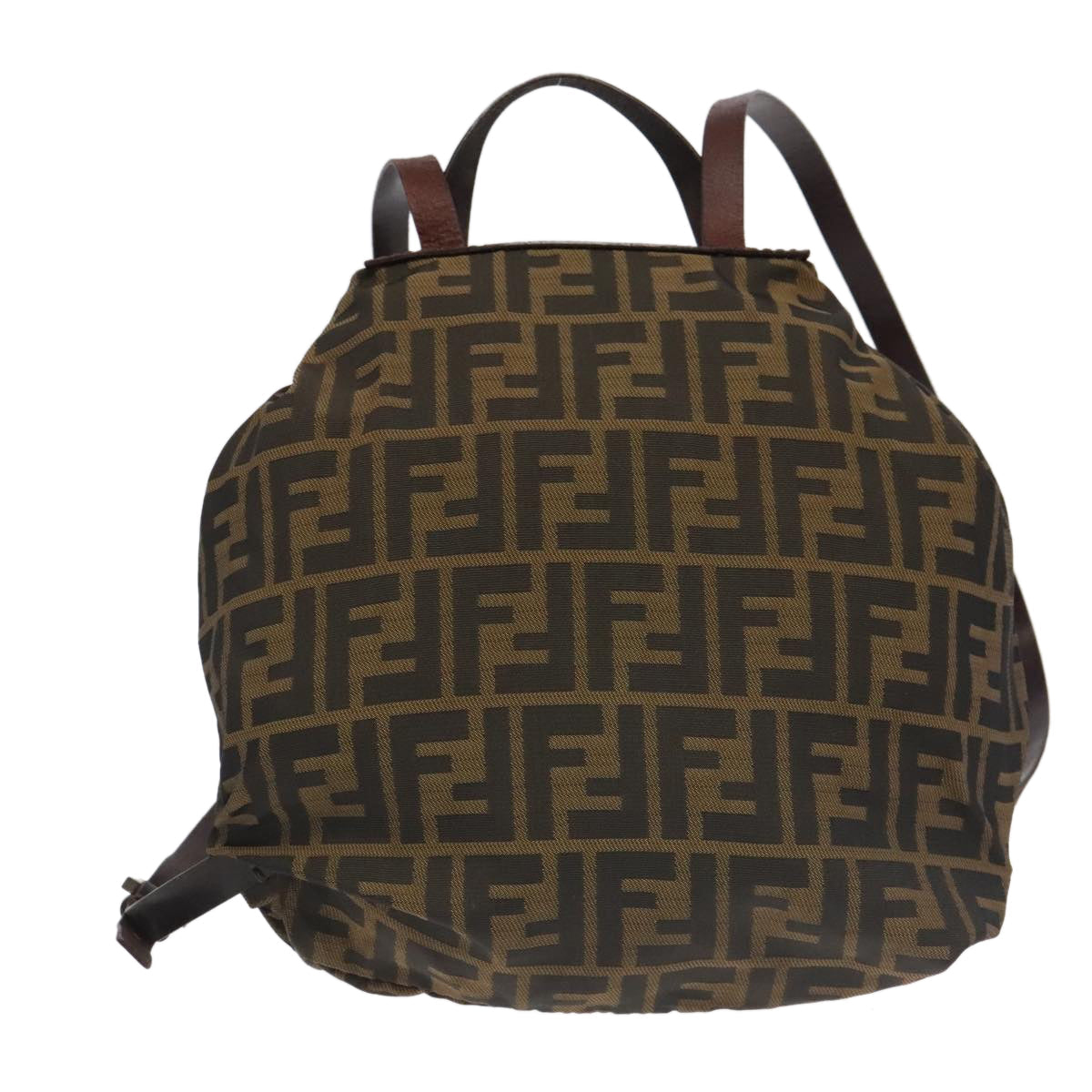 Fendi Brown Canvas Backpack Bag ()