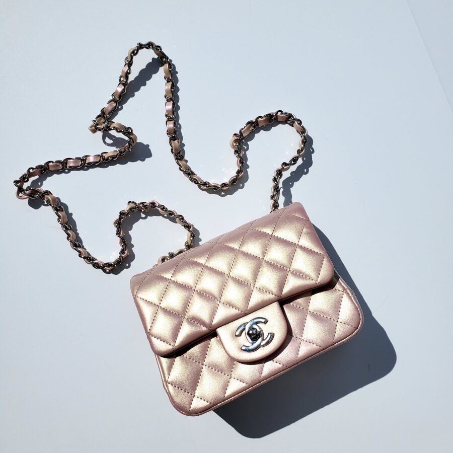 Chanel handbag pink – front view