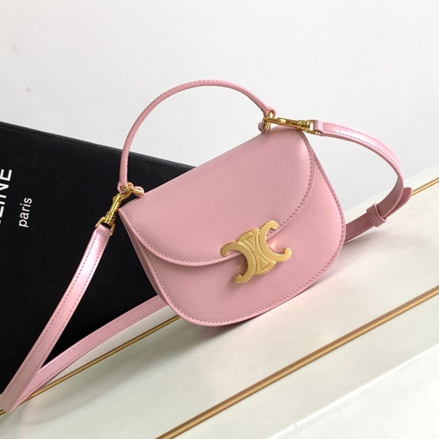 TEEN CHAIN BESACE TRIOMPHE 15.5CM PINK CALFSKIN | Studio Nafay