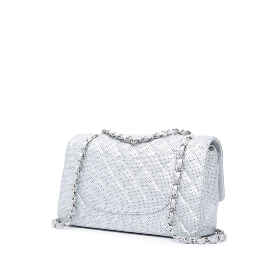 Chanel handbag silver – front view