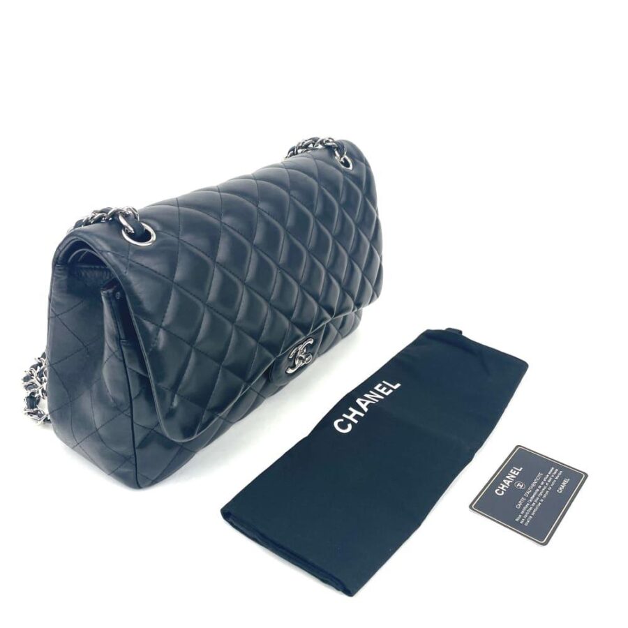 Chanel handbag silver – front view