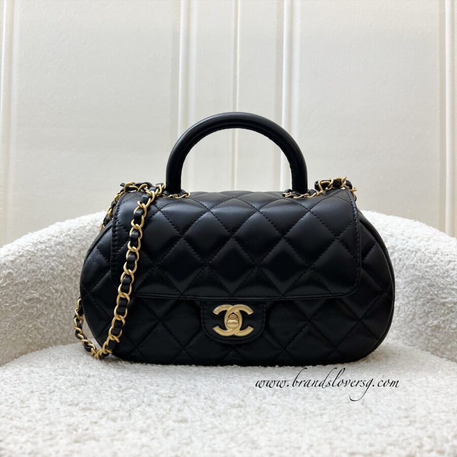 Chanel Top Handle black bag – front view