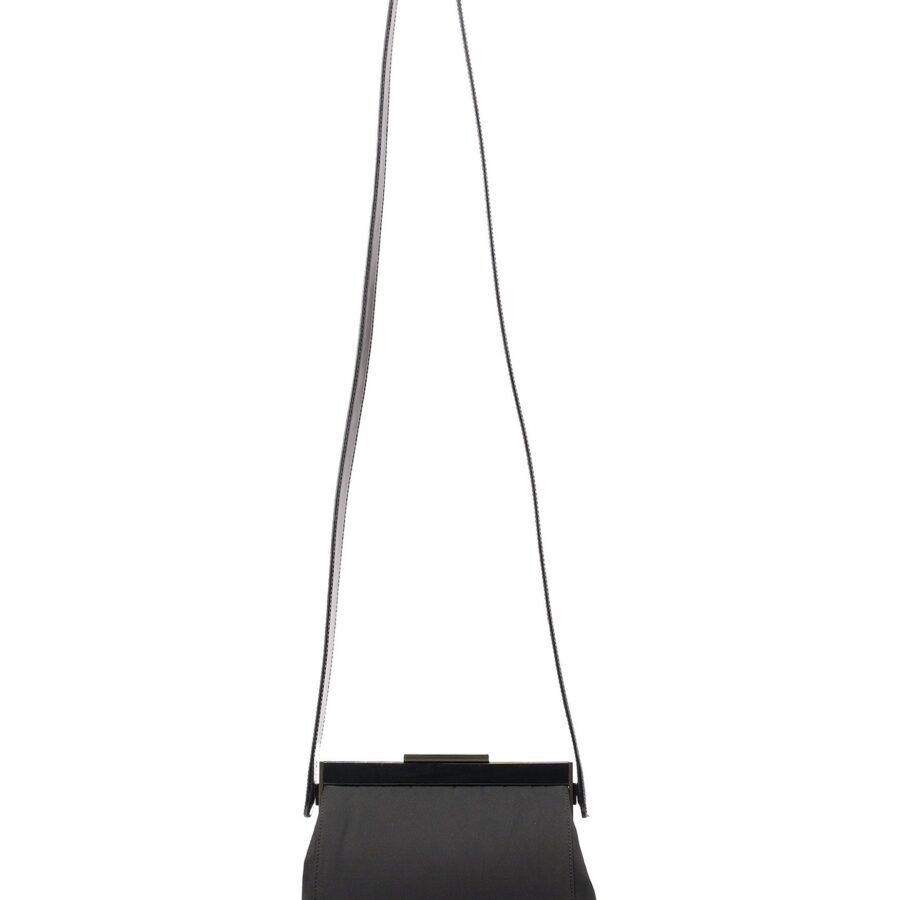 Black Tessuto Nylon Clutch Shoulder Bag | Studio Nafay