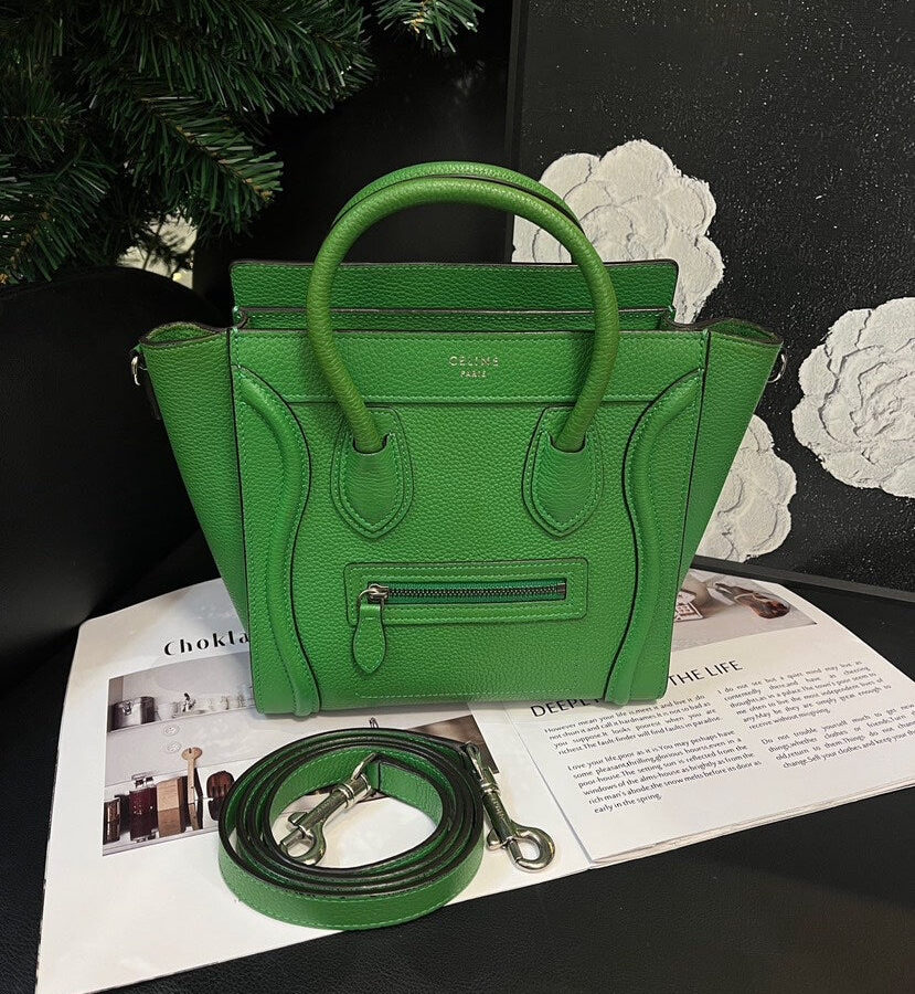 Celine Avocado Green Smiley Crossbody Bag Medium Size | Studio Nafay